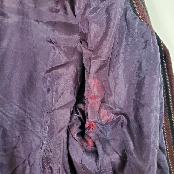 Vintage 80s 100%Virgin Wool Blazer Stripes 3 Buttoms Closure Tristan & Iseut - Picture 8 of 12